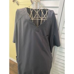 Infinity Men By Cherokee V Neck Scrub Top Gray Mens Size 5XL Pockets